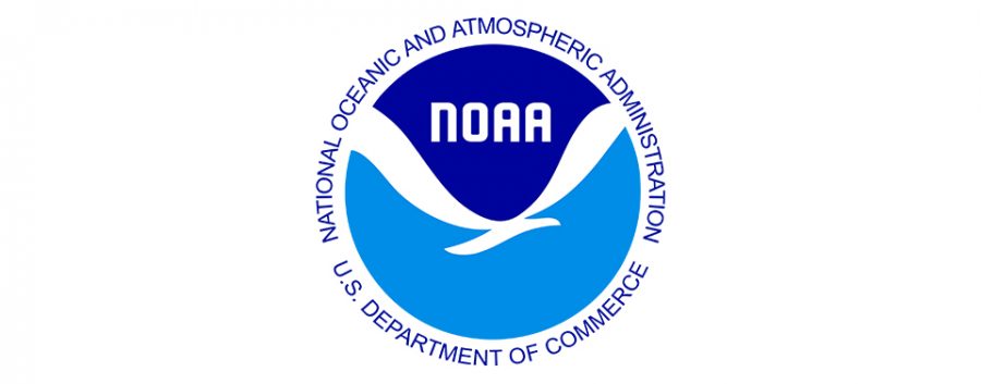 NOAA’s logo uses a white gull-like form to help show a connection between the Earth, ocean, atmosphere, and the ecosystems