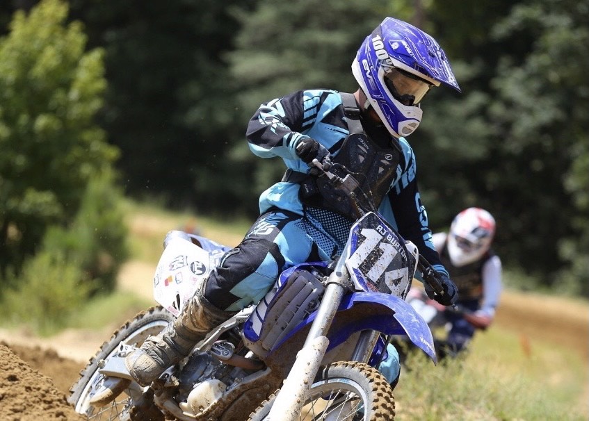 Pereira riding his motorbike.