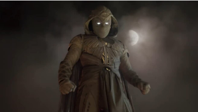 A still of Grant as Khonsu from Moon Knight (sourced from IMDB).