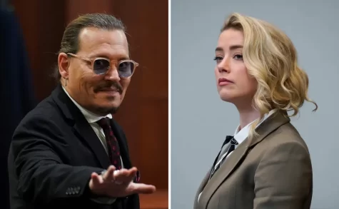 Depp and Heard are captured in the courtroom. 