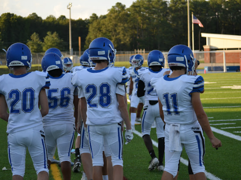 Junior Varsity and Varsity attend the “white-on-blue” scrimmage early in the season.
