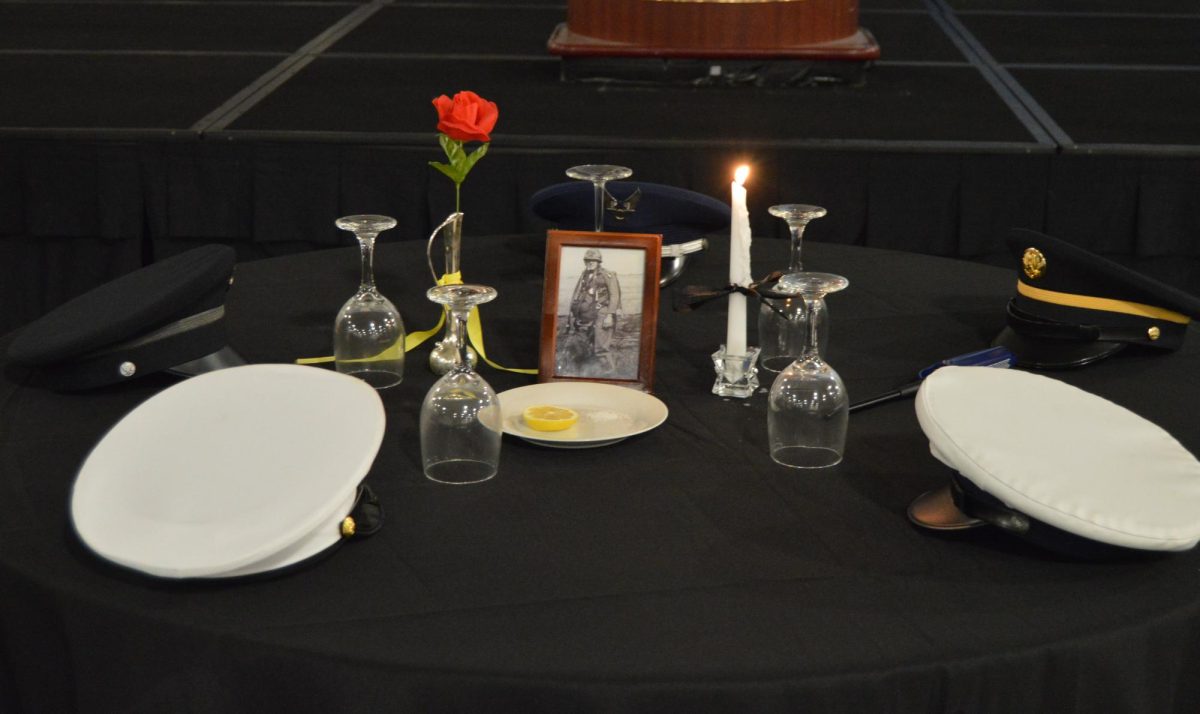 The set up of the Missing Man Table.