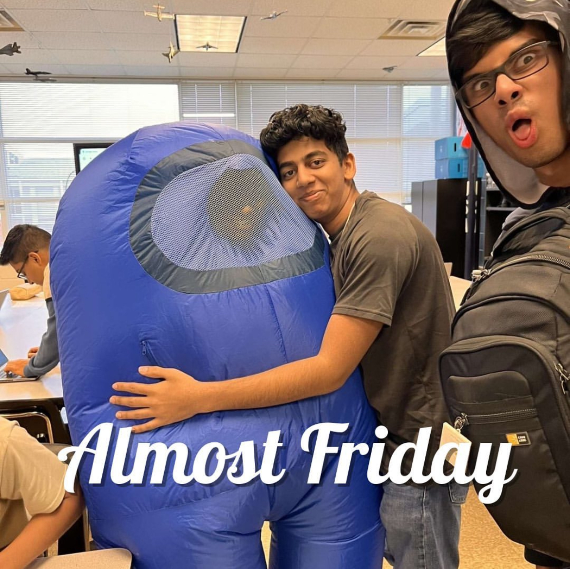 An example of an Almost Friday post featuring Akil Gurram, Akilan Saravan, Aryan Verma. (photo courtesy of the @newdrhsalmostfriday2024 Instagram account)