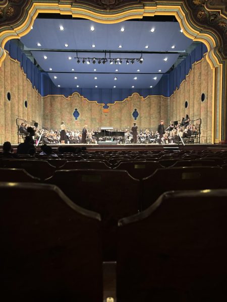 The view of the stage at the Carpenter Theater at Dominion Virginia Energy where the Black History Month concert was performed.
