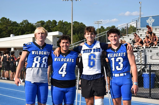 This season's captains seniors (left to right) Jackson Hawkins, Nick Ribeiro, Carson Strieffler, and junior Bobby Nodar lead this year's team.