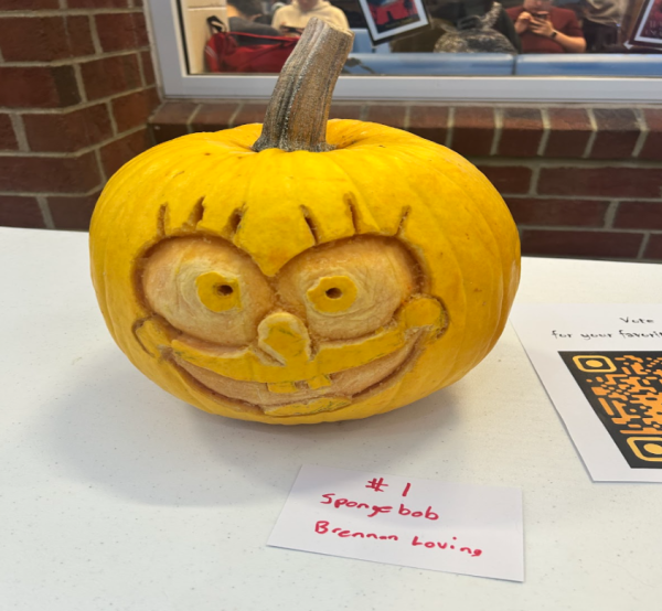 First place pumpkin: “Spongebob” by sophomore Brennan Loving