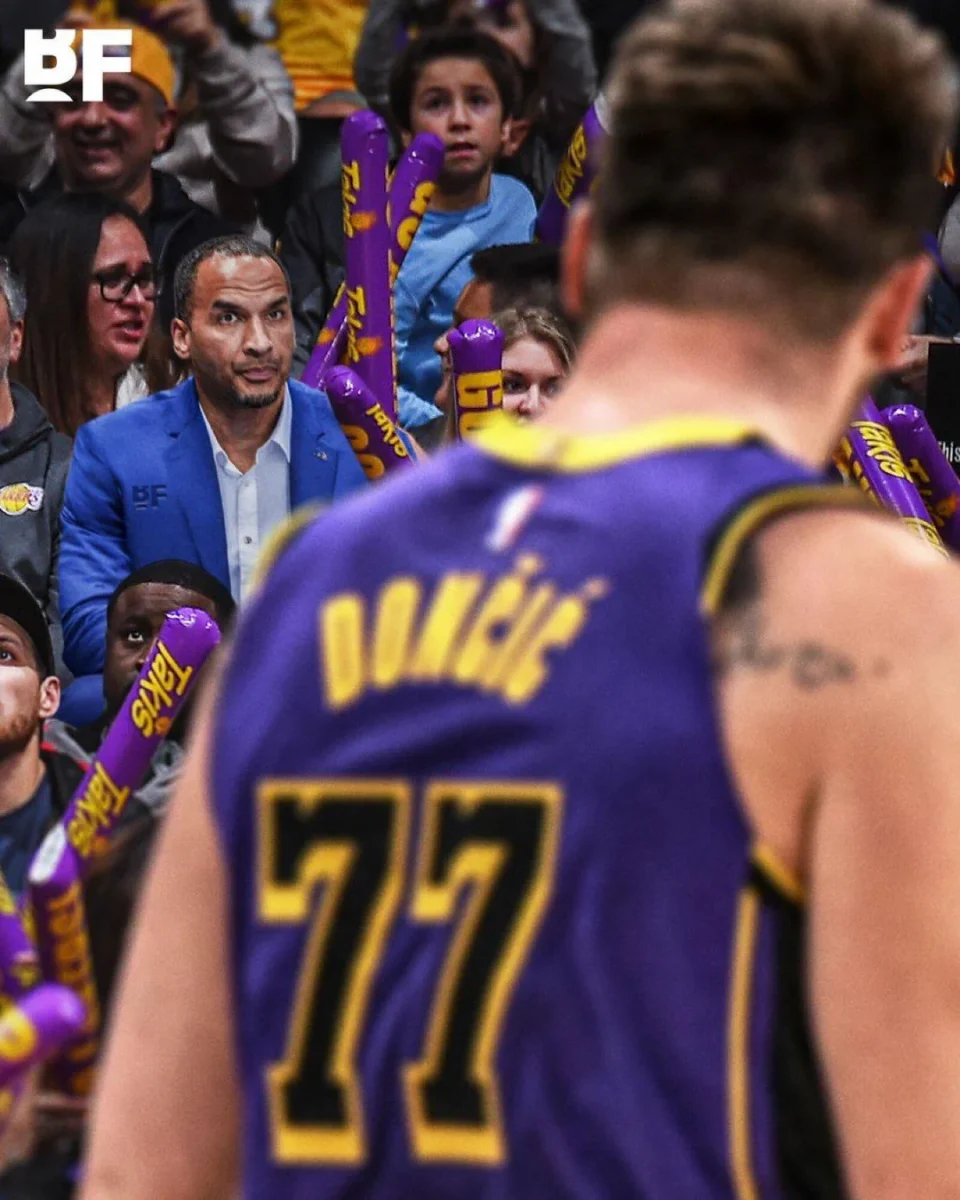 Luka Doncic stares down the man who traded him.