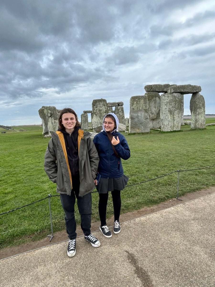Mike Prybylnov visits Stonehenge in England with his sister.